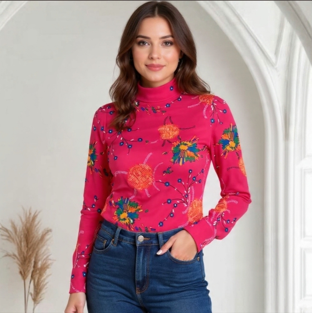 ๐ช
Retro Funky Vibrant Pink Abstract Design Blouse Shirt Top